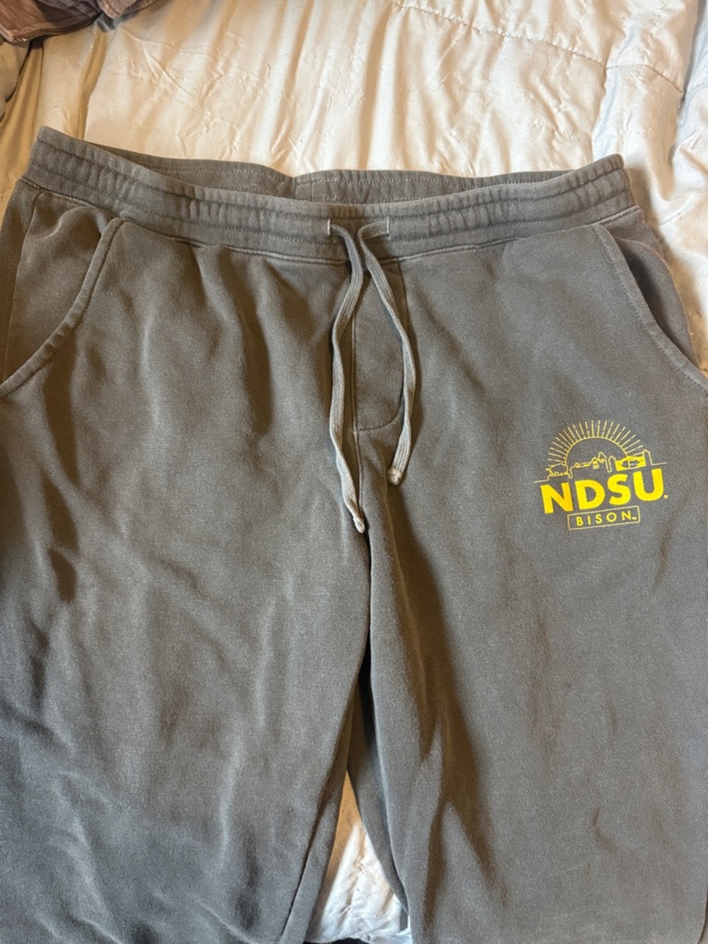 NDSU Bison Gray Joggers with Yellow Logo